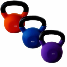 China billig 4-32kg Gusseisen Neopren Kettlebell mit konturierten Griffen